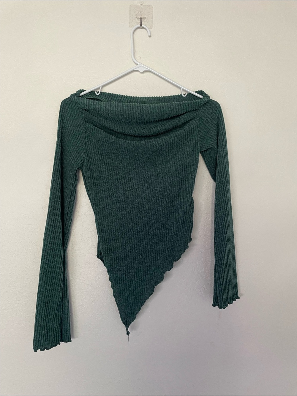 Asymmetrical ruffle hem crop top